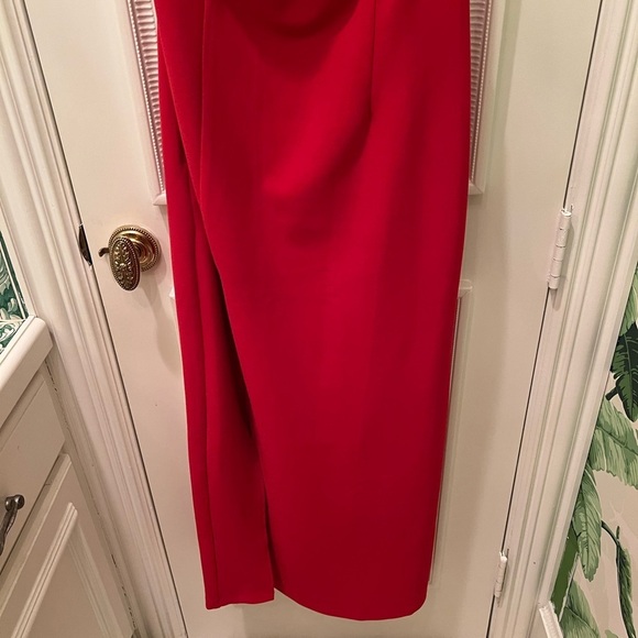 Abercrombie & Fitch Asymmetrical one shoulder maxi dress red size M - Picture 6 of 9